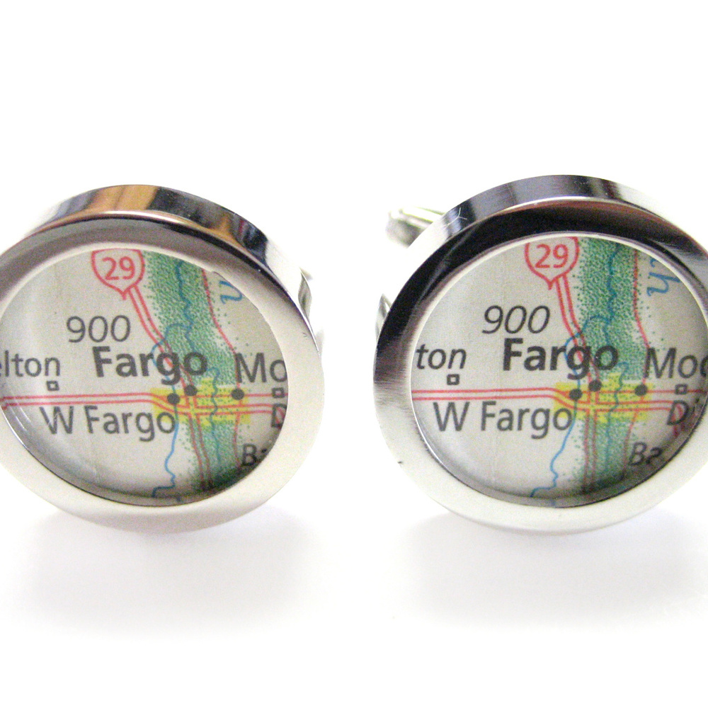 Fargo North Dakota Map Cufflinks